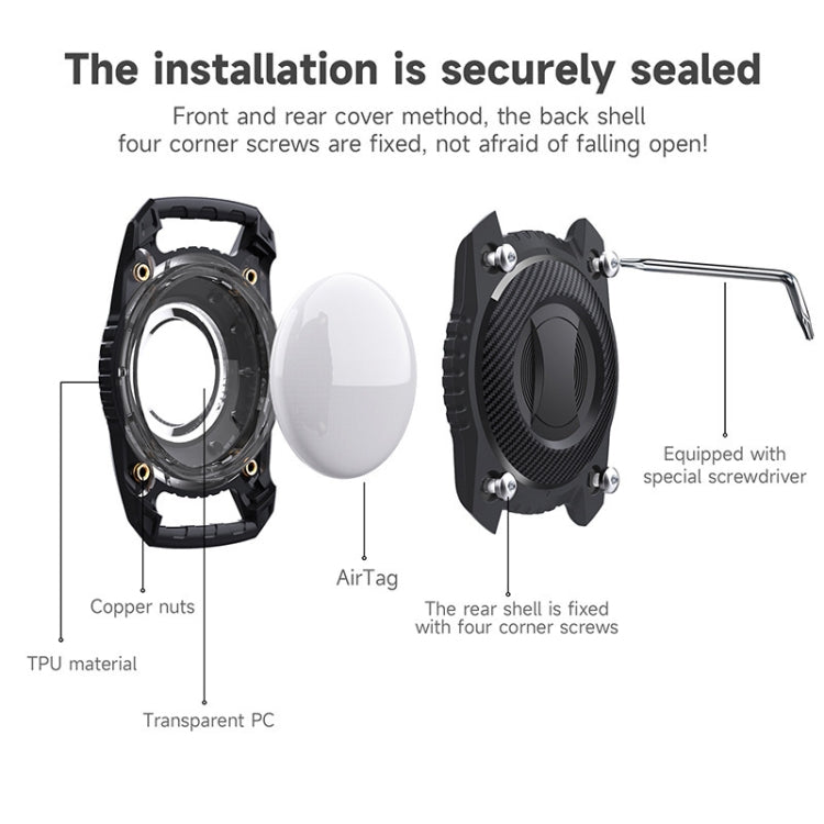 Pour étui de protection AirTag 2e génération / AirTag 1re génération, coque étanche IPX7 à trois épreuves, couvercle de localisation, noir, bleu roi, vert foncé, violet, rouge