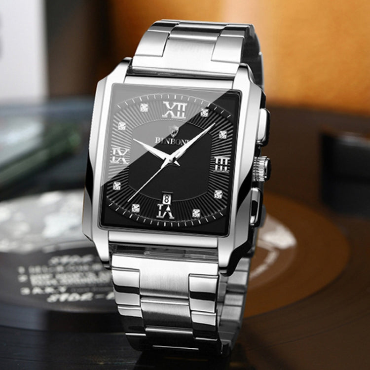 Montres à quartz rectangulaires étanches BINBOND B4143 pour hommes