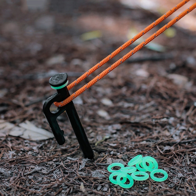 Cercle lumineux d'ongle de camping extérieur 100 pièces, anneau d'avertissement réfléchissant multifonctionnel en silicone, cercle lumineux