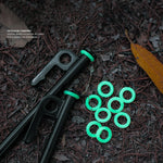 Cercle lumineux d'ongle de camping extérieur 100 pièces, anneau d'avertissement réfléchissant multifonctionnel en silicone, cercle lumineux