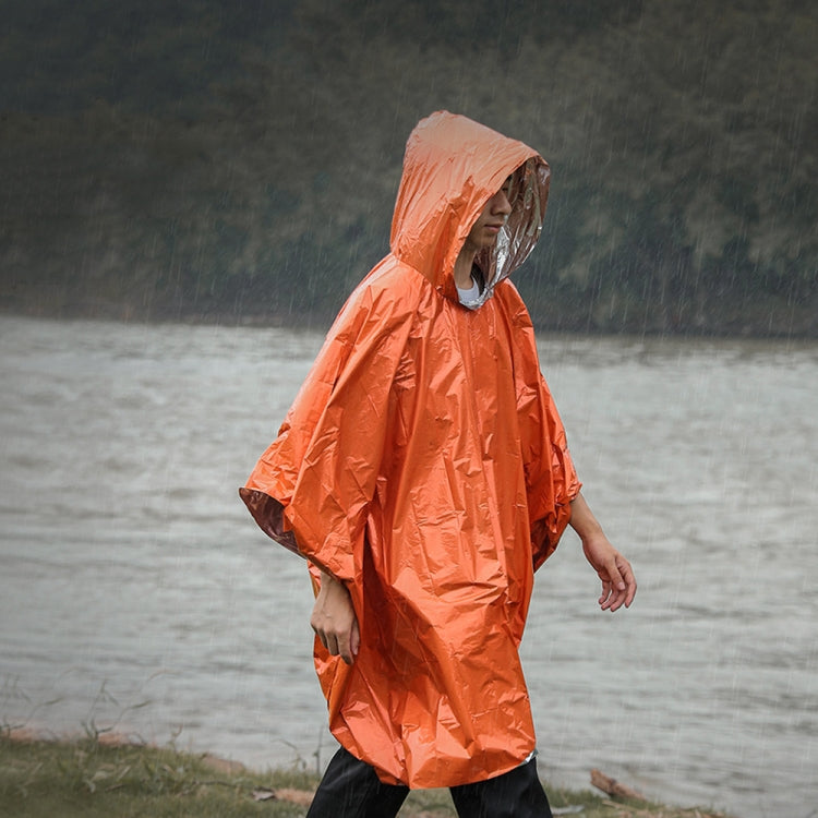Imperméable multifonctionnel coupe-vent réfléchissant épaissi pour le cyclisme en extérieur, 130 x 100 cm (Orange)