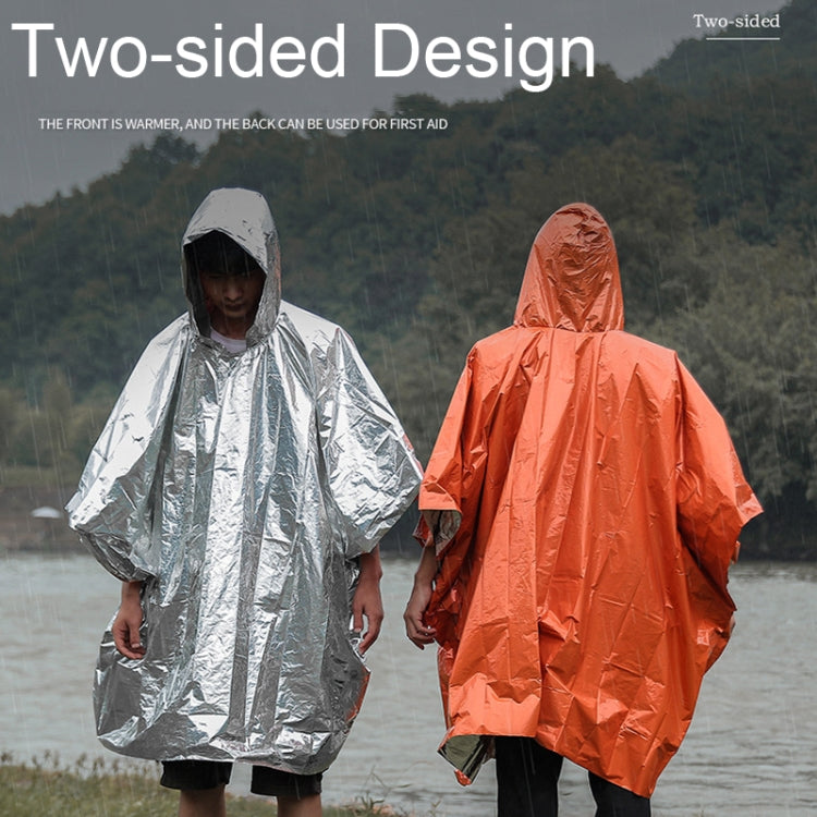 Imperméable multifonctionnel coupe-vent réfléchissant épaissi pour le cyclisme en extérieur, 130 x 100 cm (Orange)