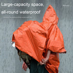 Imperméable multifonctionnel coupe-vent réfléchissant épaissi pour le cyclisme en extérieur, 130 x 100 cm (Orange)