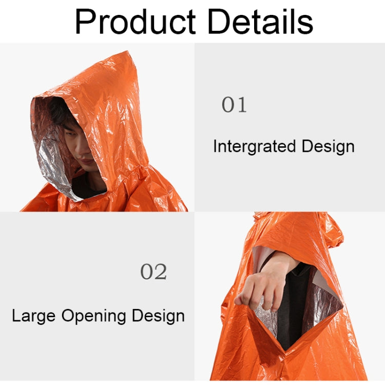 Imperméable multifonctionnel coupe-vent réfléchissant épaissi pour le cyclisme en extérieur, 130 x 100 cm (Orange)