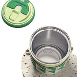Tasse thermos en acier inoxydable 316 avec paille à trois usages et buveur direct pour café, 300 ml, 450 ml