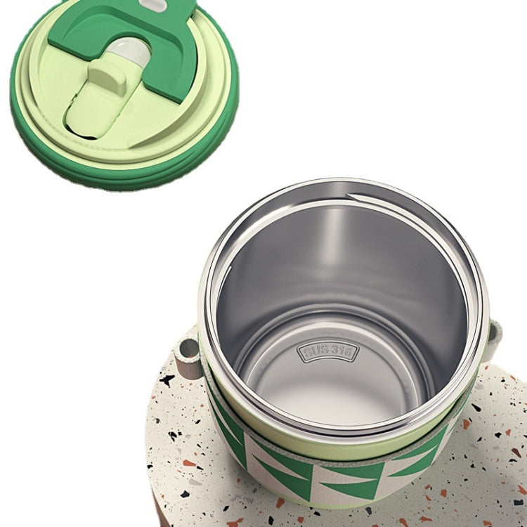 Tasse thermos en acier inoxydable 316 avec paille à trois usages et buveur direct pour café, 300 ml, 450 ml