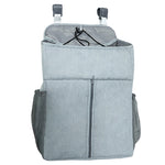 Organisateur de lit bébé Rangement de couches pour nouveau-né Sacs suspendus Sac de chevet, Gris lin, Rose lin