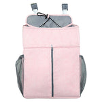 Organisateur de lit bébé Rangement de couches pour nouveau-né Sacs suspendus Sac de chevet, Gris lin, Rose lin