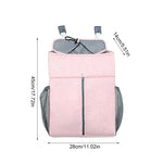 Organisateur de lit bébé Rangement de couches pour nouveau-né Sacs suspendus Sac de chevet, Gris lin, Rose lin