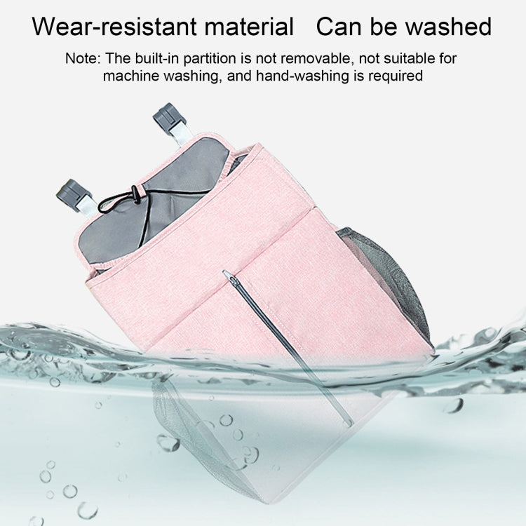 Organisateur de lit bébé Rangement de couches pour nouveau-né Sacs suspendus Sac de chevet, Gris lin, Rose lin