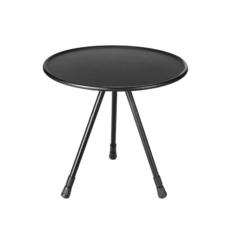 Table ronde pliante d'extérieur en alliage d'aluminium Petite table de camping portable relevable, Noir, Couleur bois