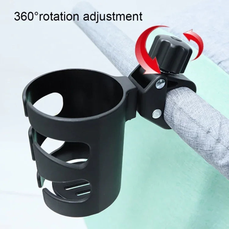 Porte-gobelet universel pour poussette bébé, support de bouteille rotatif à 360°, Porte-gobelet noir