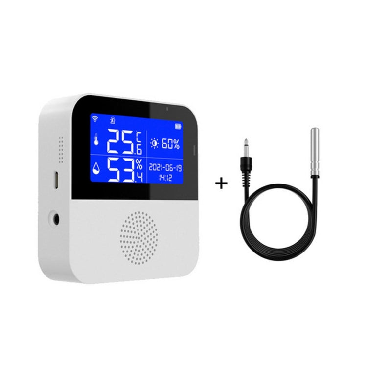 Capteur de Température et d'Humidité WIFI Tuya avec Écran LCD 2,9 pouces, Spécifications : Capteur Seul, Avec Fil de Détection