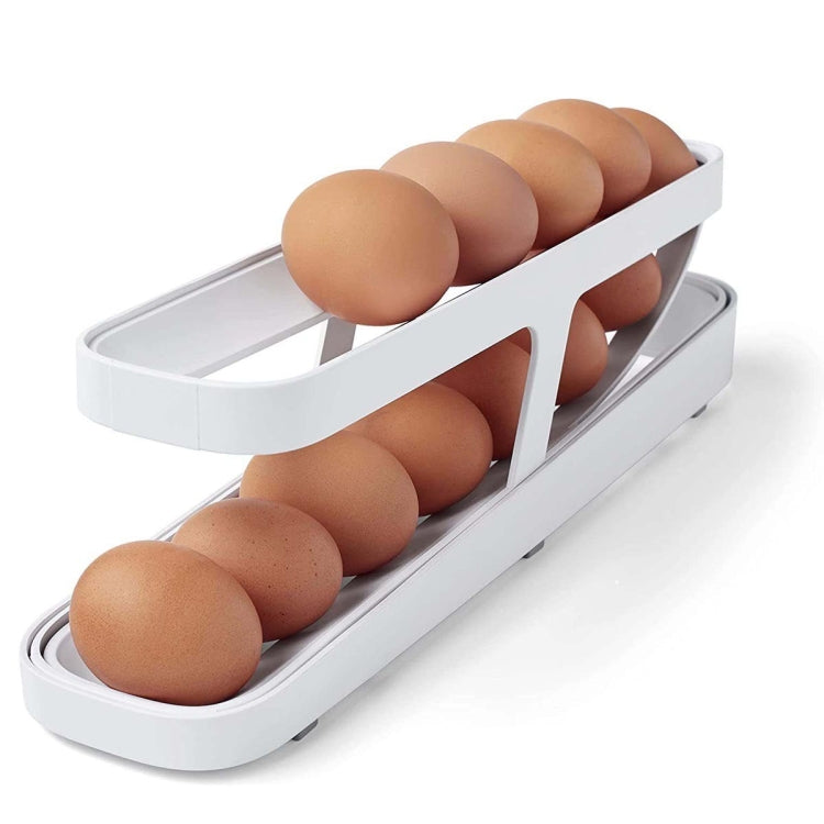 Boîte de rangement automatique pour œufs, distributeur d'œufs pour réfrigérateur, récipient à œufs roulant en plastique, 2 couches