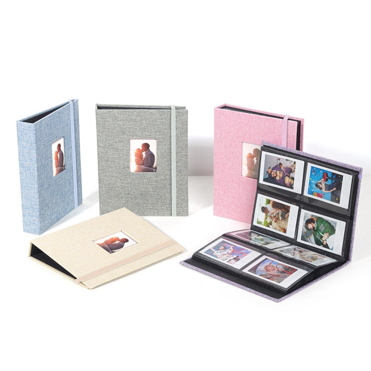 Album photo 208 pochettes en coton et lin 3 pouces, Khaki, Violet, Gris, Rose, Bleu