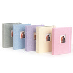 Album photo 208 pochettes en coton et lin 3 pouces, Khaki, Violet, Gris, Rose, Bleu