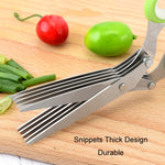Ciseaux de bureau à cinq lames pour légumes, en acier inoxydable, vert et blanc, noir et rouge, vert et gris, bleu et gris