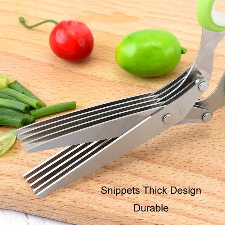 Ciseaux de bureau à cinq lames pour légumes, en acier inoxydable, vert et blanc, noir et rouge, vert et gris, bleu et gris