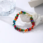 Bracelet de cheville bohème en perles et pierres naturelles pour femme