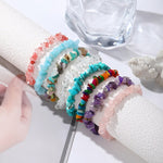 Bracelet de cheville bohème en perles et pierres naturelles pour femme
