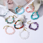 Bracelet de cheville bohème en perles et pierres naturelles pour femme