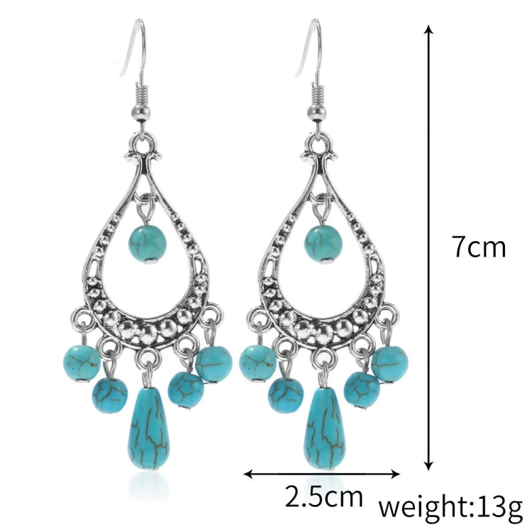 Boucles d'oreilles ethniques turquoise de style simple et vintage, E2203-3, E2204-6, E2204-7