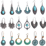 Boucles d'oreilles ethniques turquoise de style simple et vintage, E2203-3, E2204-6, E2204-7