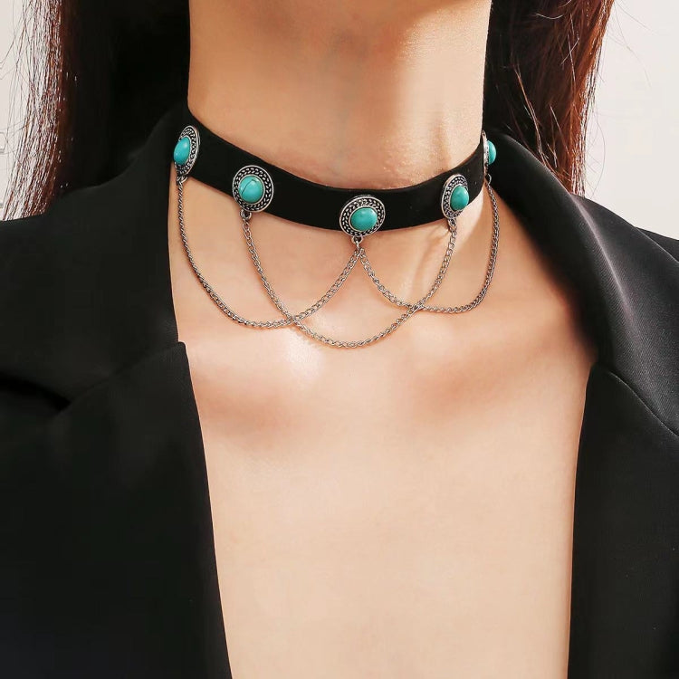 Collier Rock en Métal, Chaîne Ras du Cou en Velours, Vintage Punk, Spéc. : N2211-8, N2211-9, N2211-10, N2211-12, N2211-11