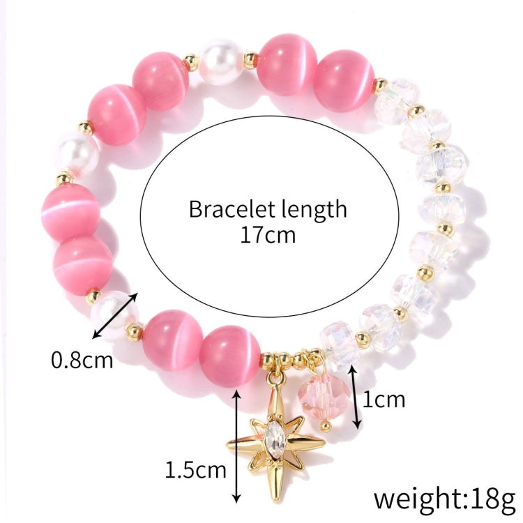 Bracelet à perles de cristal pour femmes, en cristal naturel, S2204-3 Opale rose, S2204-2 Opale bleue, S2204-6 Orange+Papillon, S2204-5 Opale rose, S2203-1 Rose+Rose, S2203-2 Bleu+Rose, S2203-7 Rose+Clé