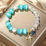 Bracelet à perles de cristal pour femmes, en cristal naturel, S2204-3 Opale rose, S2204-2 Opale bleue, S2204-6 Orange+Papillon, S2204-5 Opale rose, S2203-1 Rose+Rose, S2203-2 Bleu+Rose, S2203-7 Rose+Clé