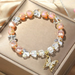 Bracelet à perles de cristal pour femmes, en cristal naturel, S2204-3 Opale rose, S2204-2 Opale bleue, S2204-6 Orange+Papillon, S2204-5 Opale rose, S2203-1 Rose+Rose, S2203-2 Bleu+Rose, S2203-7 Rose+Clé