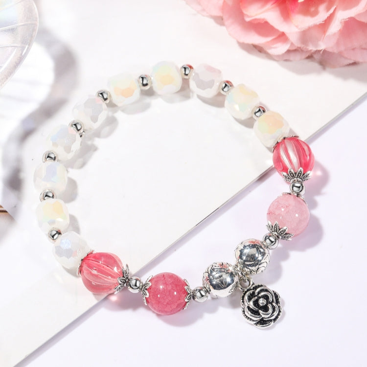 Bracelet à perles de cristal pour femmes, en cristal naturel, S2204-3 Opale rose, S2204-2 Opale bleue, S2204-6 Orange+Papillon, S2204-5 Opale rose, S2203-1 Rose+Rose, S2203-2 Bleu+Rose, S2203-7 Rose+Clé