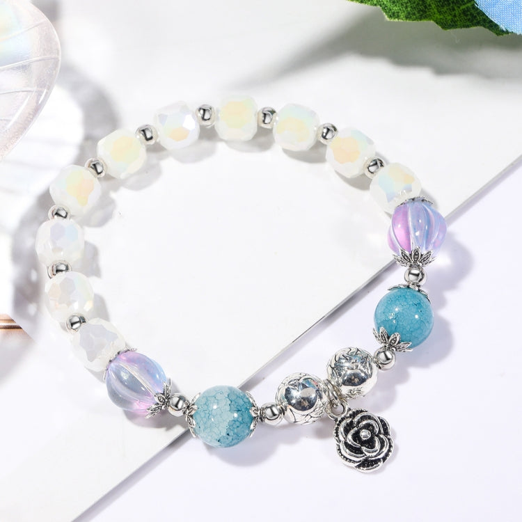 Bracelet à perles de cristal pour femmes, en cristal naturel, S2204-3 Opale rose, S2204-2 Opale bleue, S2204-6 Orange+Papillon, S2204-5 Opale rose, S2203-1 Rose+Rose, S2203-2 Bleu+Rose, S2203-7 Rose+Clé