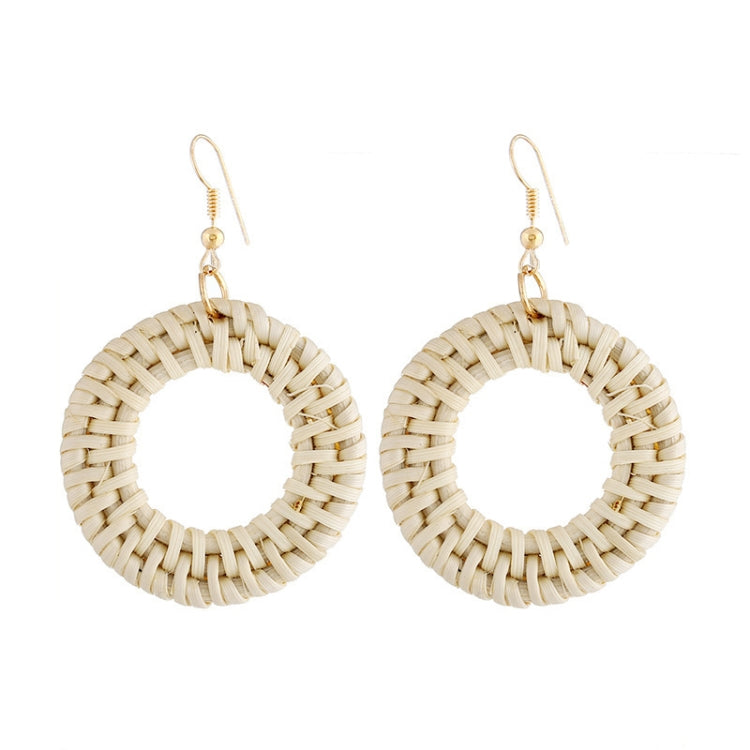 Boucles d'oreilles tissées à la main en vigne de bambou style Bosomia, E2002-1 Cercle crochet, E2002-2 Cadre noir, E2002-3 Cadre jaune, E2002-4 Cadre bleu, E2002-5 Cercle motif frappé, E2002-6 Gâteau profond motif frappé, E2002-7 Goutte d'eau motif frappé
