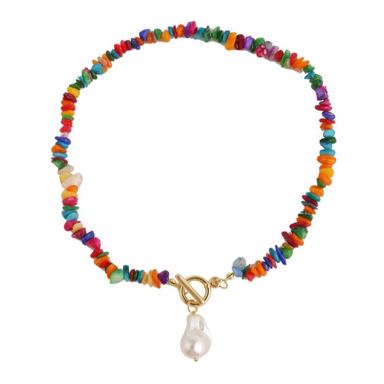 Collier bohème en pierres naturelles colorées brisées, Modèle :, N2105-9 Pendentif perle pierre colorée, N2206-8 Pierre rose, N2206-9 Pierre bleu clair, N2206-10 Pierre multicolore, N2206-11 Pierre transparente, N2106-23 Chaîne simple pierre rose