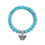 Women Beaded Bracelet Turquoise Ethnic Style Charm Jewelry, S2208-2 Owl, S2208-3 Butterfly, S2208-4 Sea Star, S2208-5 Life Tree, S2203-12 Cross, S2203-13 Turquoise Pendant, S2212-1 Eyes, S2303-1, S2303-2 Turtles, S2303-3 Cross, S2303-4 Compass, S2203-11