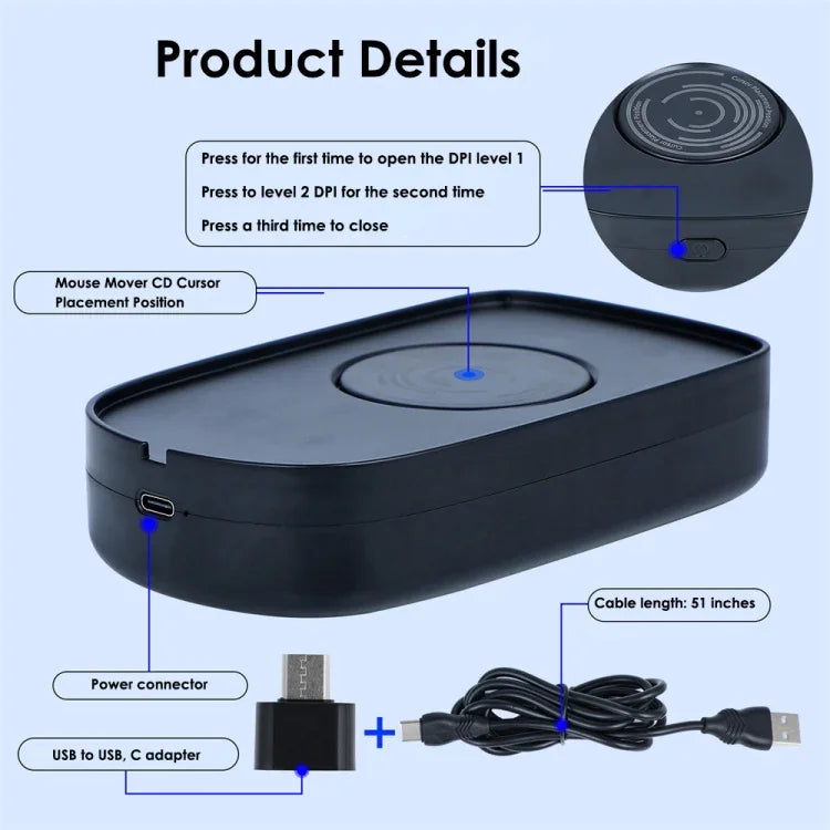 Souris virtuelle à mouvement automatique H26 pour éviter le verrouillage de l'écran d'ordinateur, H26