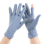1 paire de gants de conduite antidérapants en soie glacée, fins, anti-UV, pour l'été, taille unique
