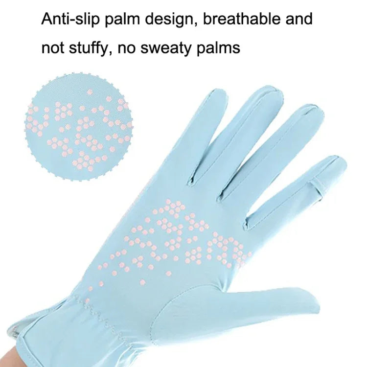 1 paire de gants de conduite antidérapants en soie glacée, fins, anti-UV, pour l'été, taille unique