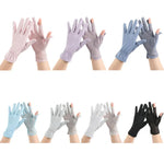 1 paire de gants d'été respirants et fins anti-UV pour la pêche, en soie glacée, taille unique
