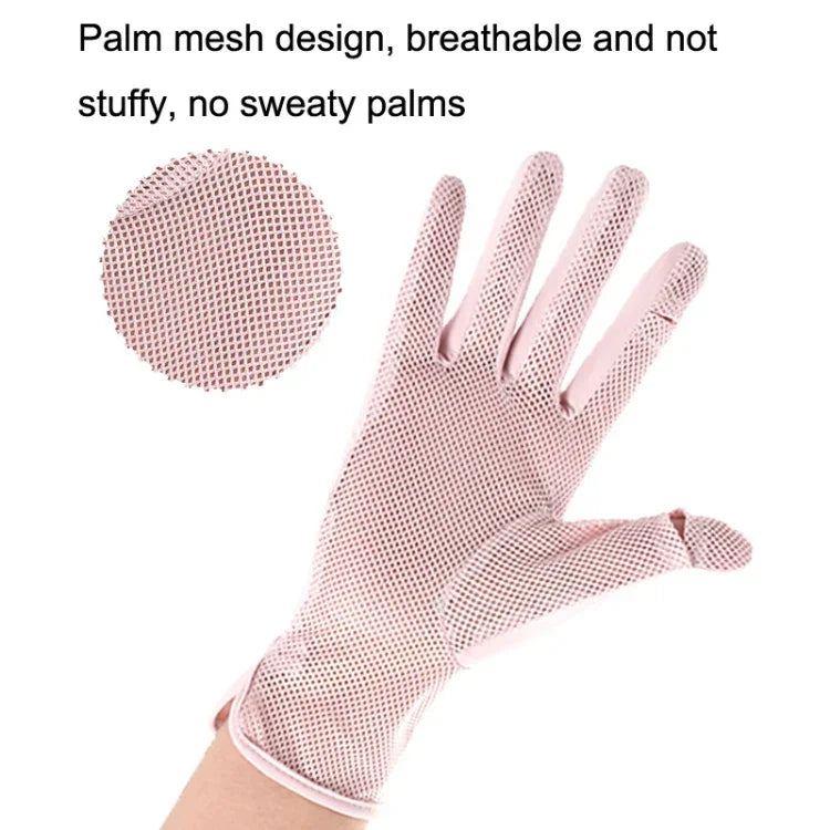 1 paire de gants d'été respirants et fins anti-UV pour la pêche, en soie glacée, taille unique