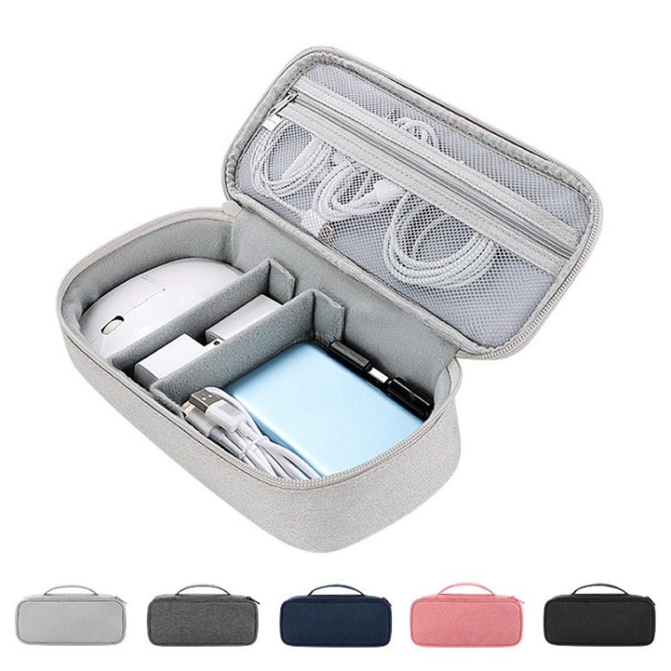 Sac de rangement multifonctionnel étanche et absorbant les chocs pour accessoires numériques SM13, 25x6.5x12cm(Gris), 25x6.5x12cm(Gris foncé), 25x6.5x12cm(Bleu marine), 25x6.5x12cm(Rose), 25x6.5x12cm(Noir)