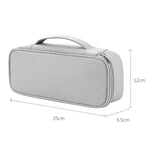 Sac de rangement multifonctionnel étanche et absorbant les chocs pour accessoires numériques SM13, 25x6.5x12cm(Gris), 25x6.5x12cm(Gris foncé), 25x6.5x12cm(Bleu marine), 25x6.5x12cm(Rose), 25x6.5x12cm(Noir)