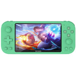 Console de jeu portable RG3000 avec double poignée, disponible en rose, gris, violet, vert et jaune.