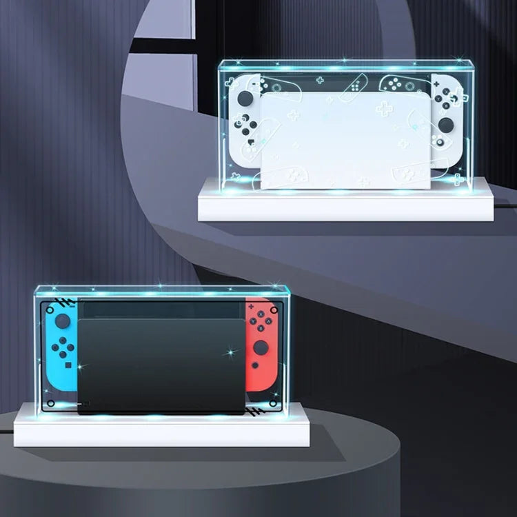 035 pour Nintendo Switch/Solution de protection anti-poussière avec base lumineuse pour écran OLED, Spécifications : Base lumineuse, Transparent, Étiquette blanche, Étiquette noire, Poignée, Jet Warrior, Noble, Gengar