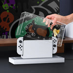 035 pour Nintendo Switch/Solution de protection anti-poussière avec base lumineuse pour écran OLED, Spécifications : Base lumineuse, Transparent, Étiquette blanche, Étiquette noire, Poignée, Jet Warrior, Noble, Gengar
