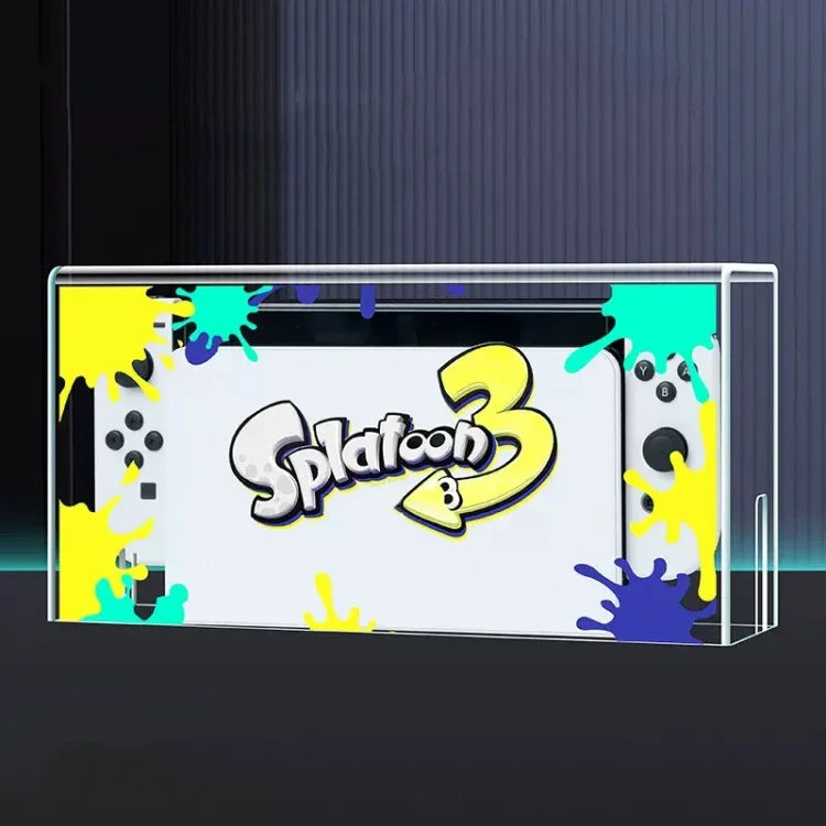 035 pour Nintendo Switch/Solution de protection anti-poussière avec base lumineuse pour écran OLED, Spécifications : Base lumineuse, Transparent, Étiquette blanche, Étiquette noire, Poignée, Jet Warrior, Noble, Gengar