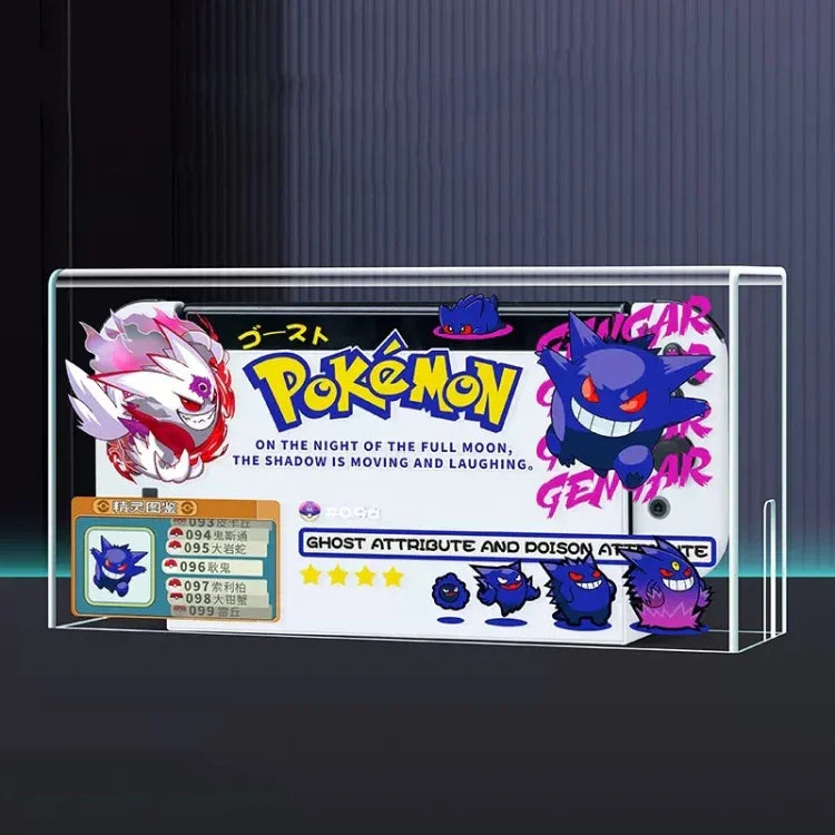 035 pour Nintendo Switch/Solution de protection anti-poussière avec base lumineuse pour écran OLED, Spécifications : Base lumineuse, Transparent, Étiquette blanche, Étiquette noire, Poignée, Jet Warrior, Noble, Gengar