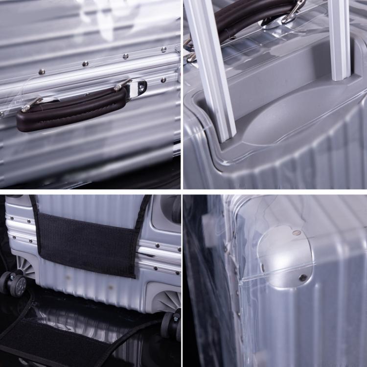 Housse de valise trolley en PVC transparent sans bord, étanche et anti-poussière, 20 pouces, 22 pouces, 24 pouces, 26 pouces, 28 pouces, 30 pouces