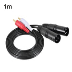 Câble Audio Équilibré 2RCA vers 2XLR Canon pour Haut-Parleur, 0,5m, 1m, 1,5m, 3m